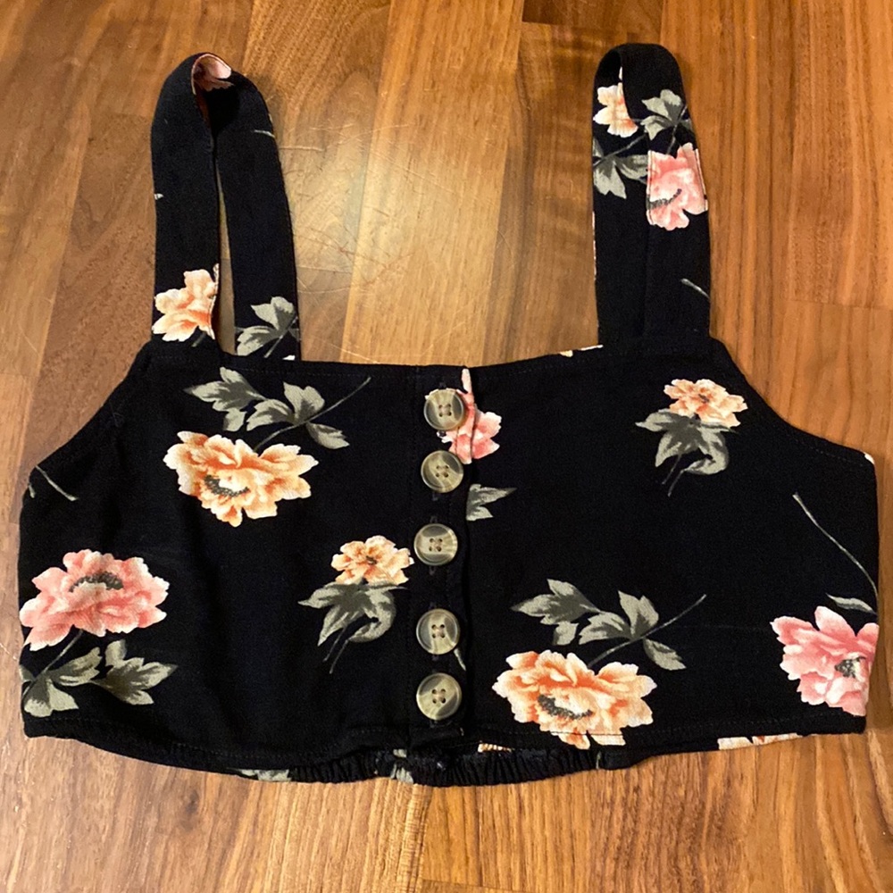 American Eagle cropped flora cropped top